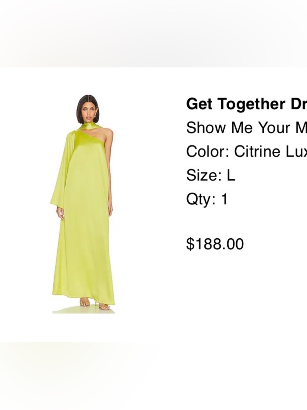 Show Me Your Mumu Satin Dress in Citrine